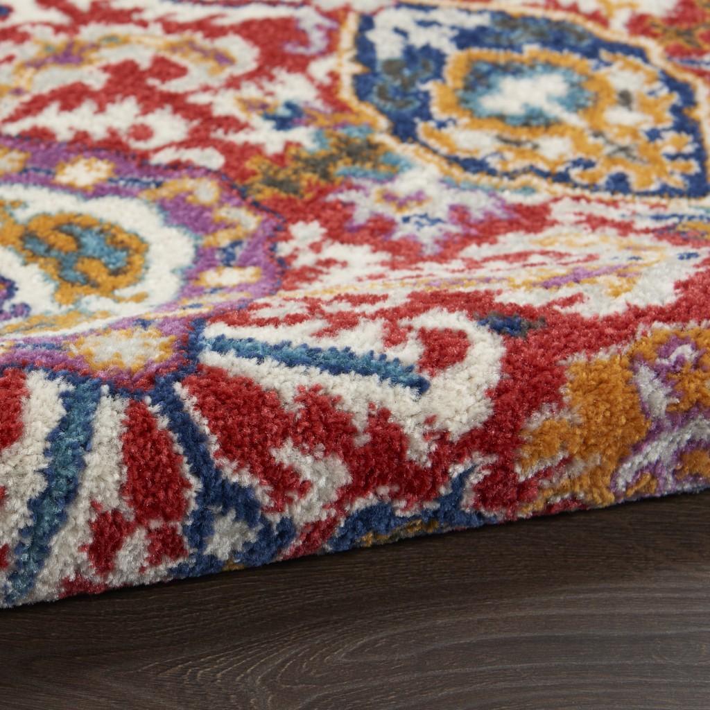 5’ x 7’ Red and Multicolor Decorative Area Rug Default Title