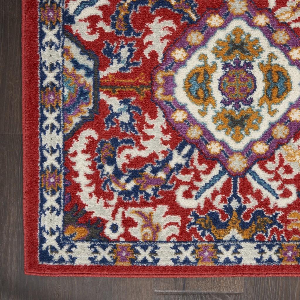 8’ x 10’ Red and Multicolor Decorative Area Rug Default Title