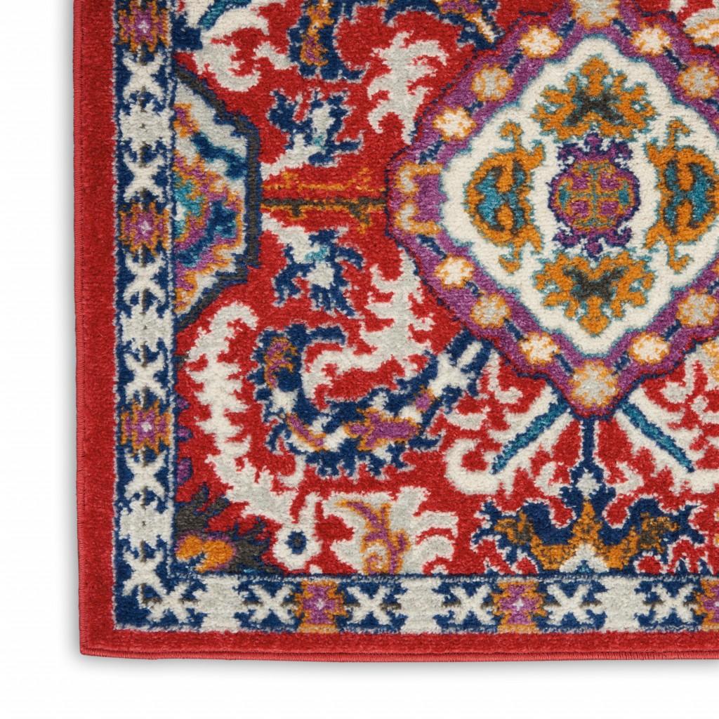 8’ x 10’ Red and Multicolor Decorative Area Rug Default Title