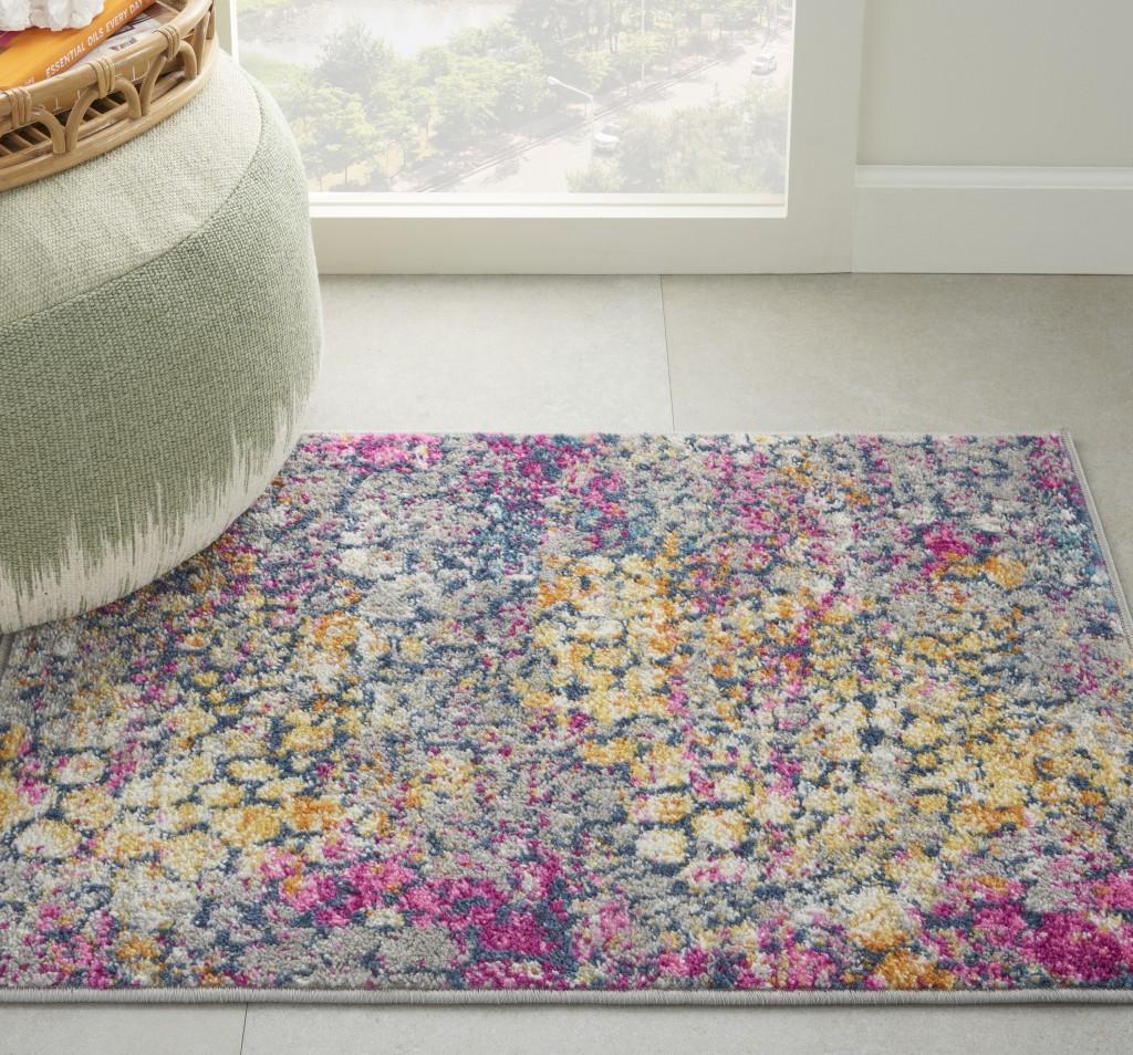 2’ x 3’ Yellow and Pink Coral Reef Scatter Rug