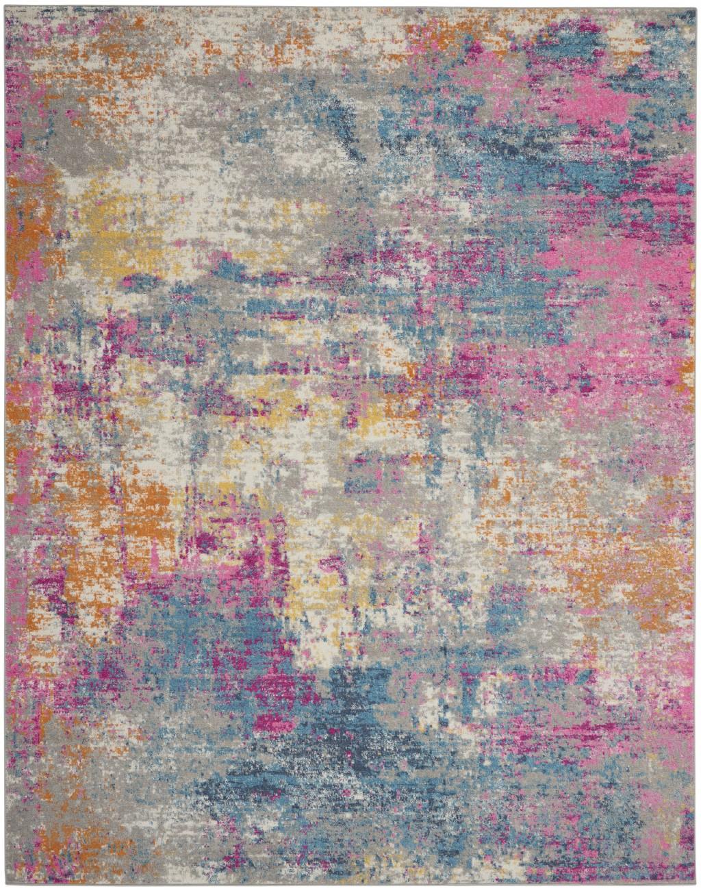 7’ x 10’ Ivory and Multi Abstract Area Rug Default Title