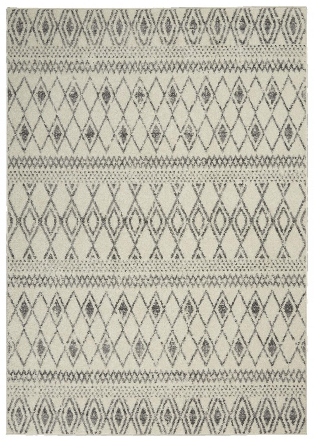 4’ x 6’ Ivory and Gray Berber Pattern Area Rug Default Title