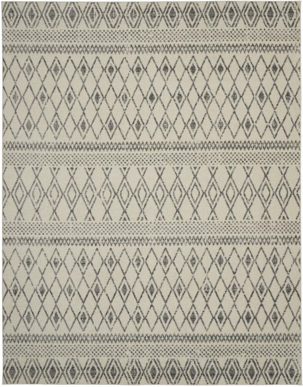 8’ x 10’ Ivory and Gray Berber Pattern Area Rug Default Title