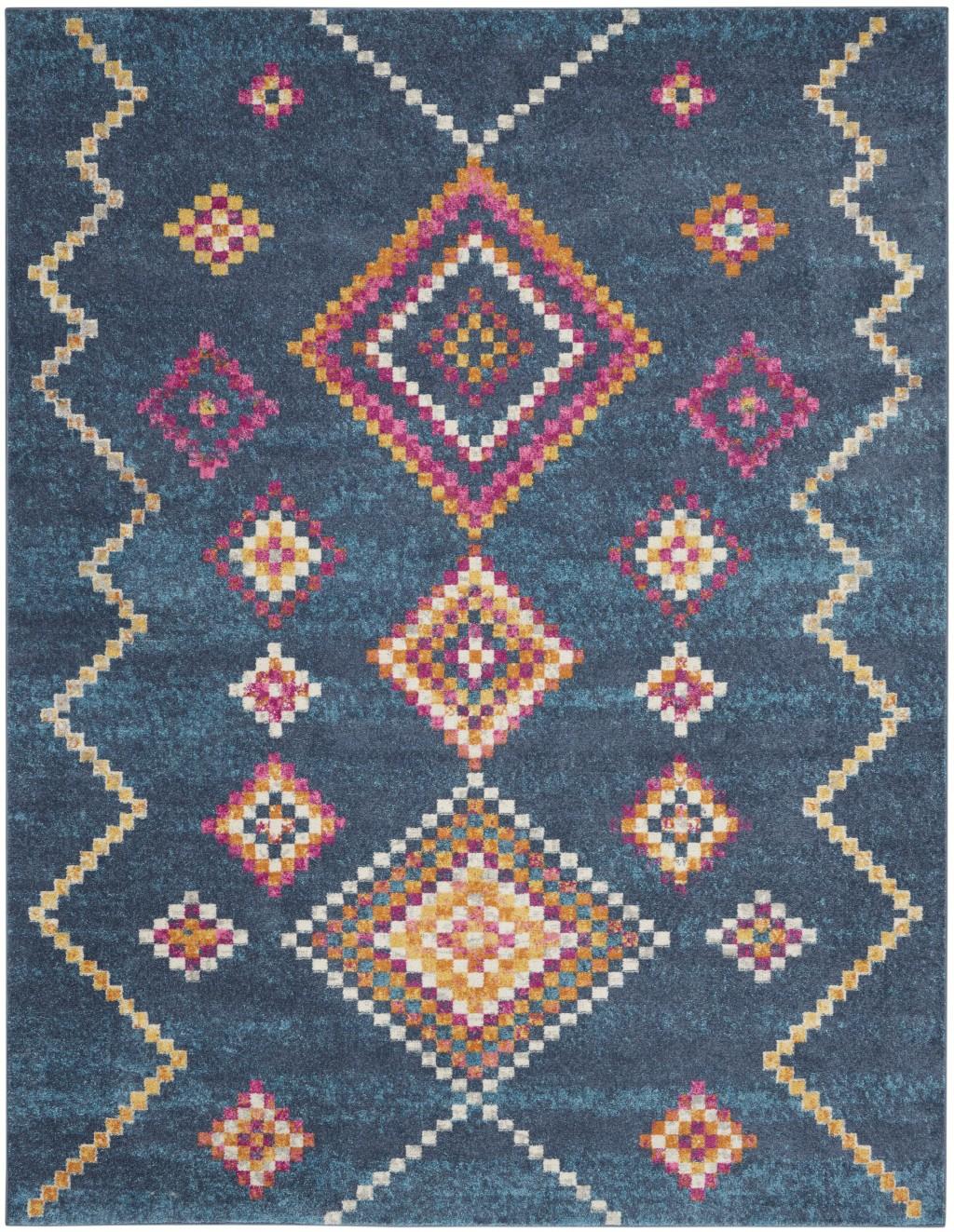 8’ x 10’ Navy Blue Berber Pattern Area Rug Default Title