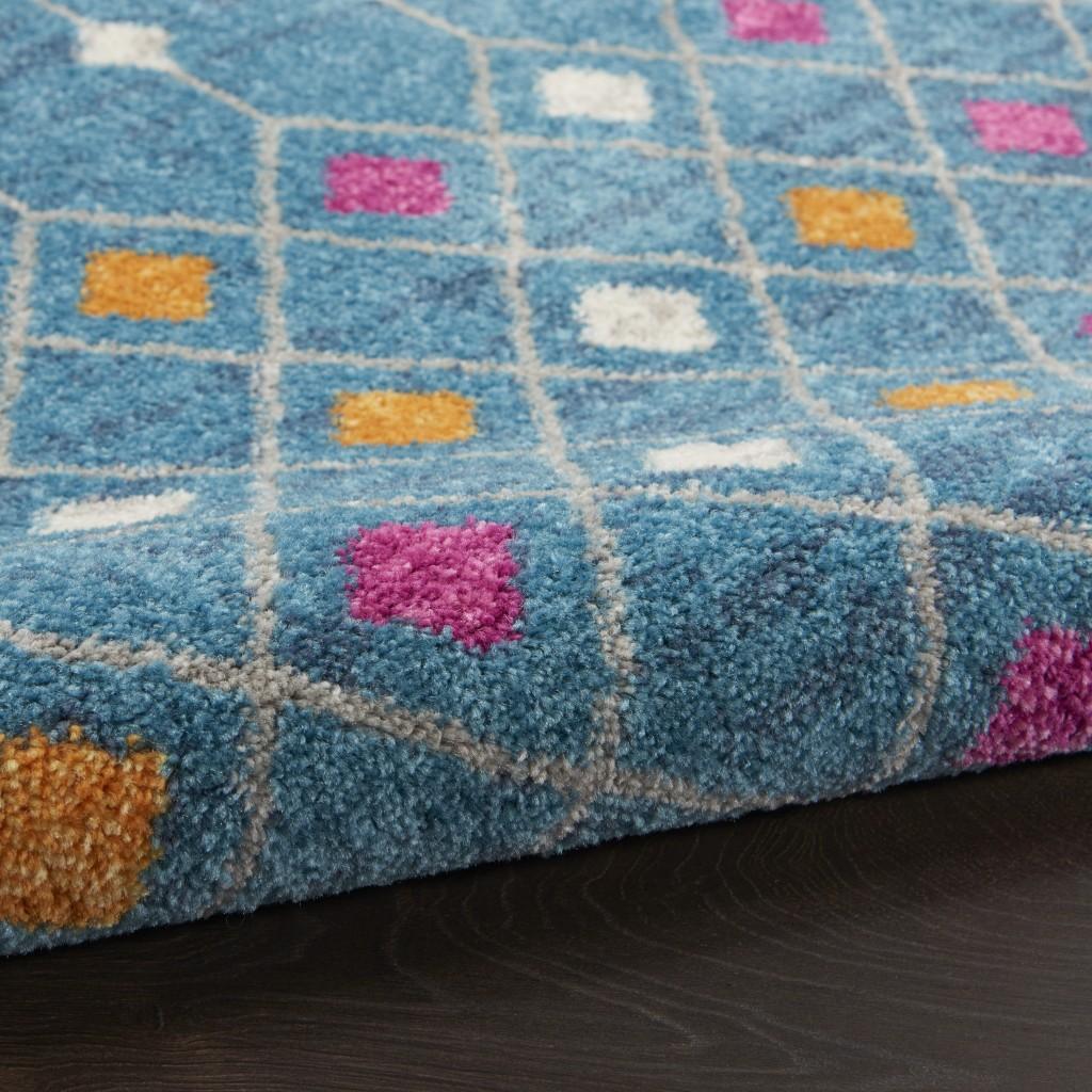 2’ x 8’ Blue Jewels Geometric Runner Rug