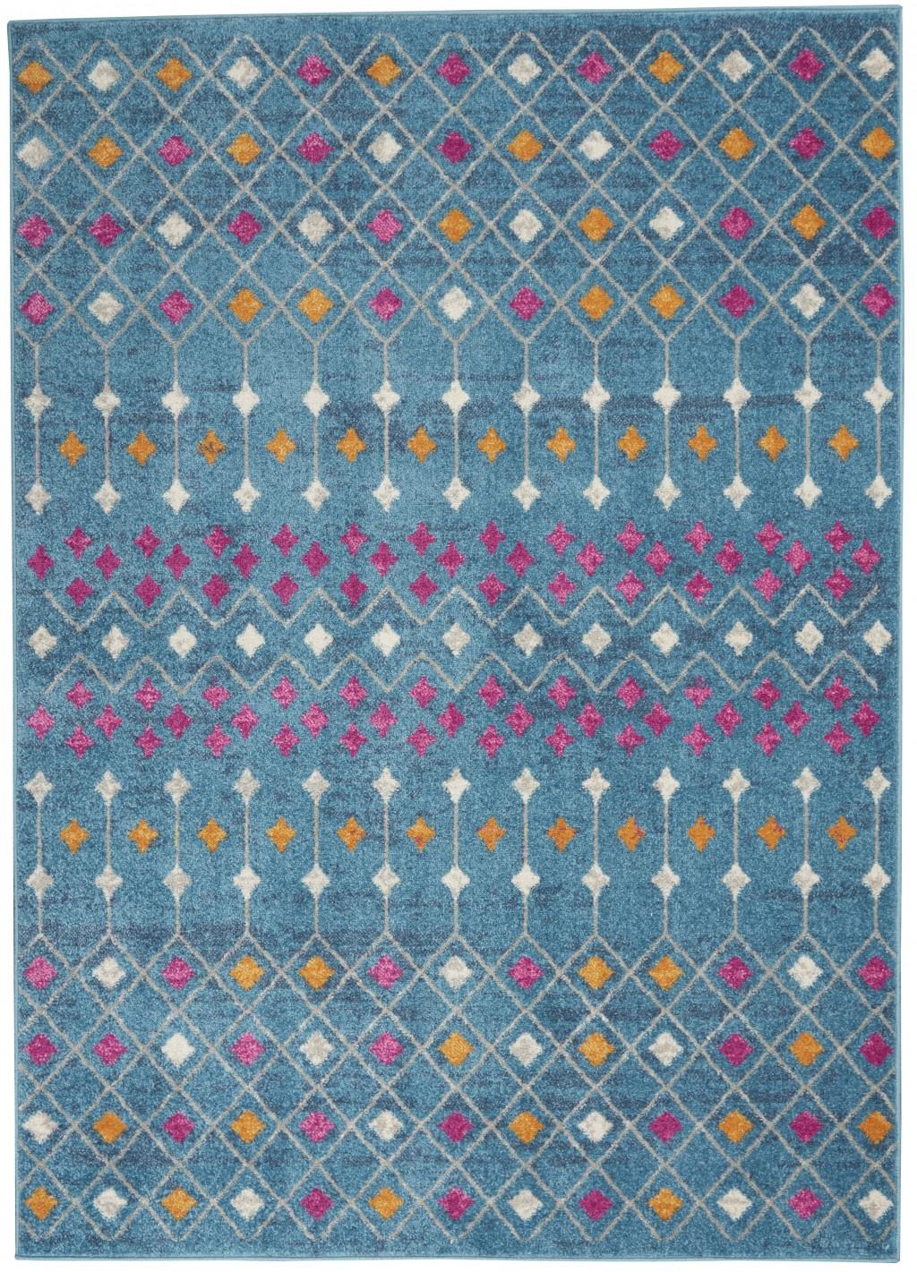 4’ x 6’ Blue Jewels Geometric Area Rug Default Title