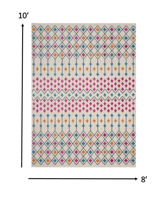 8’ x 10’ Ivory Jewels Geometric Area Rug