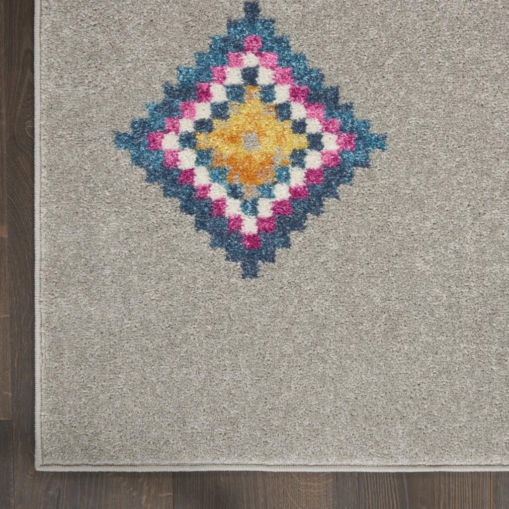 2’ x 3’ Gray and Multicolor Geometric Scatter Rug Default Title