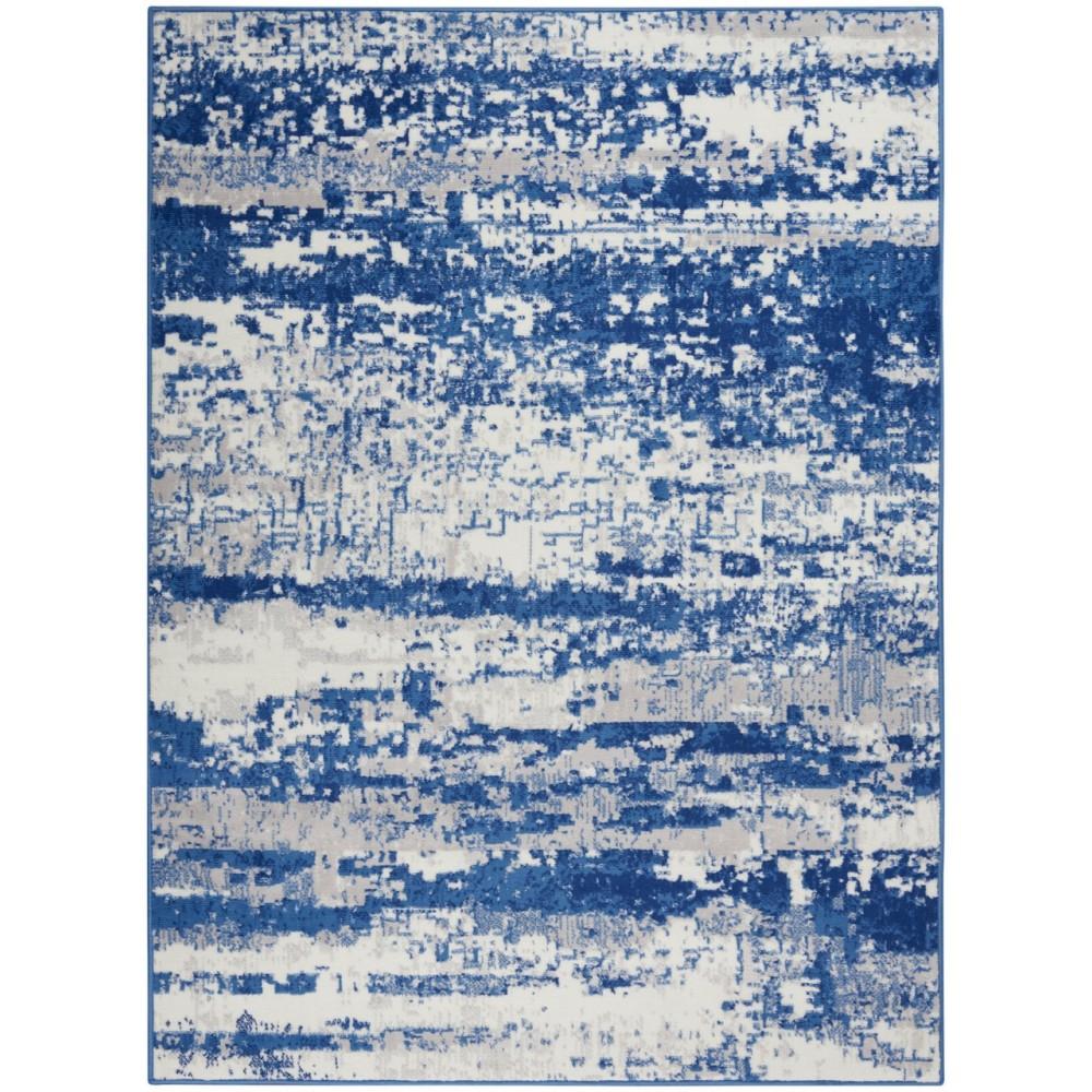 5’ x 7’ Ivory and Navy Oceanic Area Rug