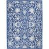 6’ x 9’ Navy and Ivory Intricate Floral Area Rug Default Title
