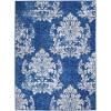 5’ x 7’ Navy and Ivory Damask Area Rug Default Title