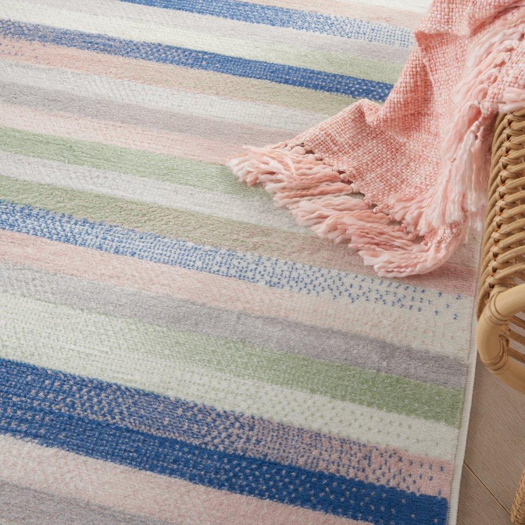 6’ x 9’ Ivory Halftone Stripe Area Rug Default Title