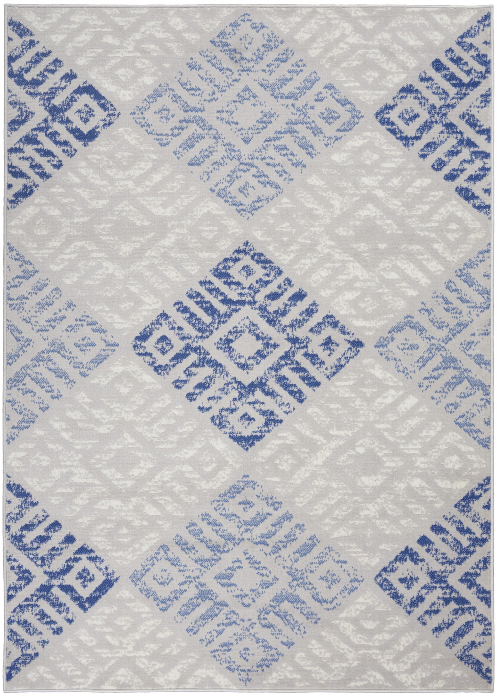 6’ x 9’ Gray and Blue Diamonds Area Rug Default Title