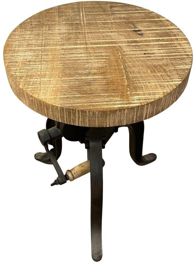 Industrial Adjustable Rustic Crank Stool