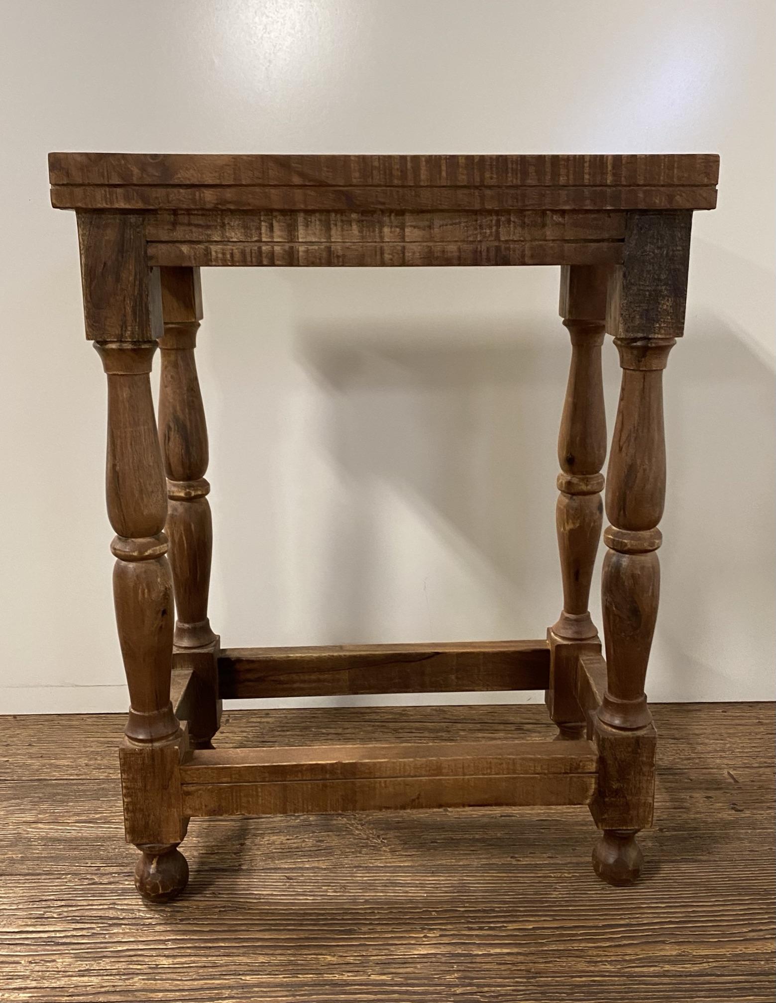 Modern Farmhouse Narrow Solid Wood End Table