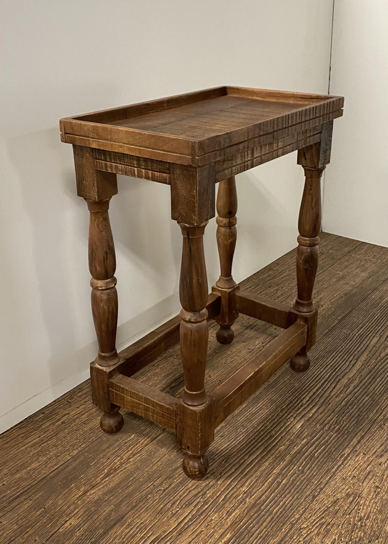 Modern Farmhouse Narrow Solid Wood End Table