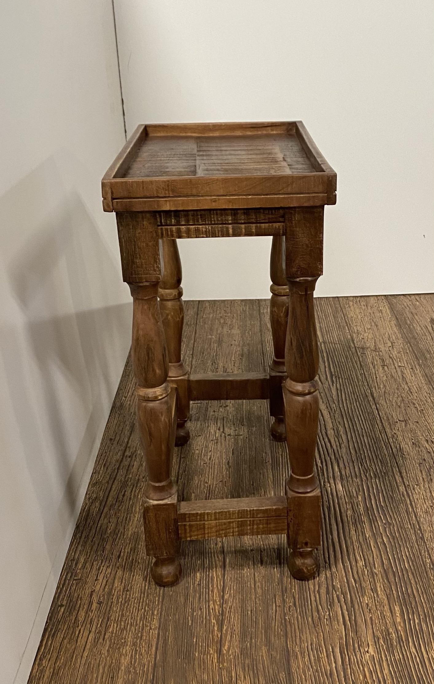 Modern Farmhouse Narrow Solid Wood End Table