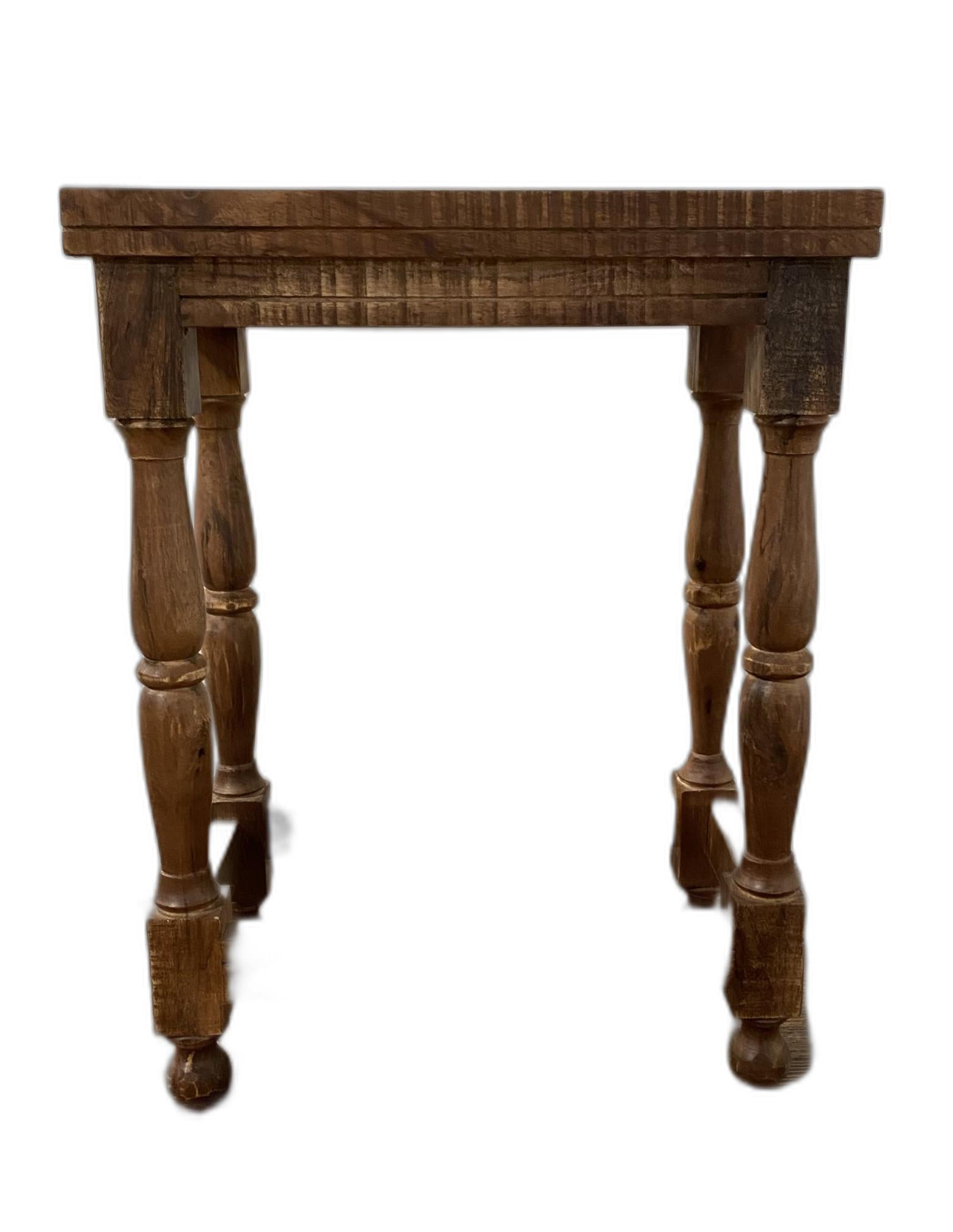 Modern Farmhouse Narrow Solid Wood End Table