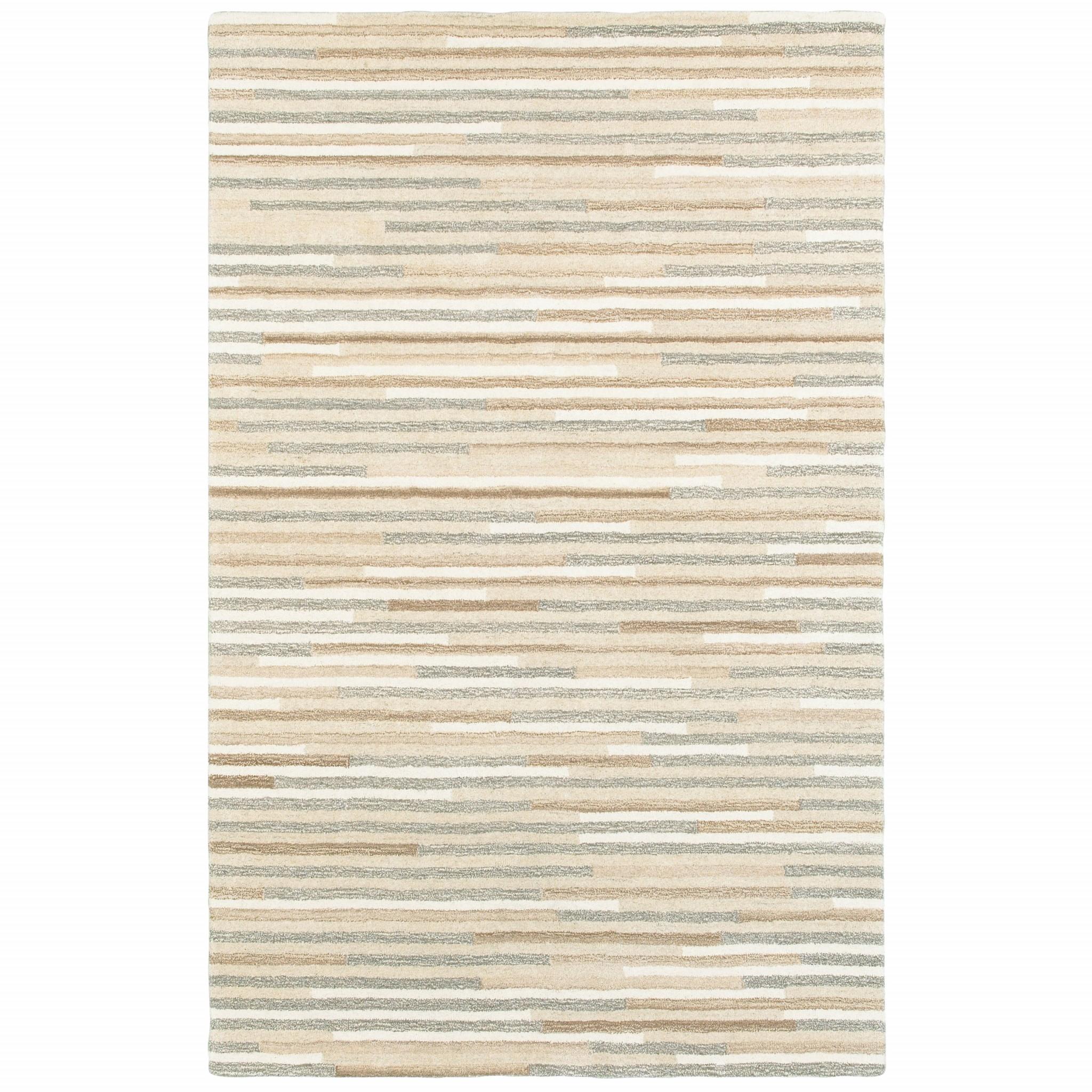 4’ x 6’ Beige and Gray Eclectic LinesArea Rug Default Title