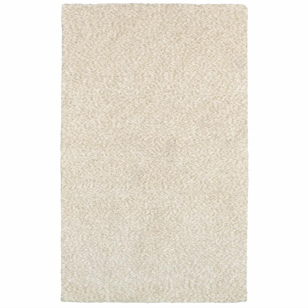 5’ x 7’ Modern Shag Ivory Indoor Area Rug Default Title