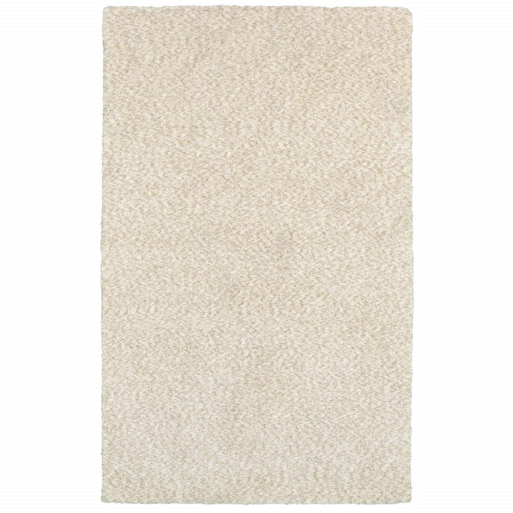 8’ x 11’ Modern Shag Ivory Indoor Area Rug