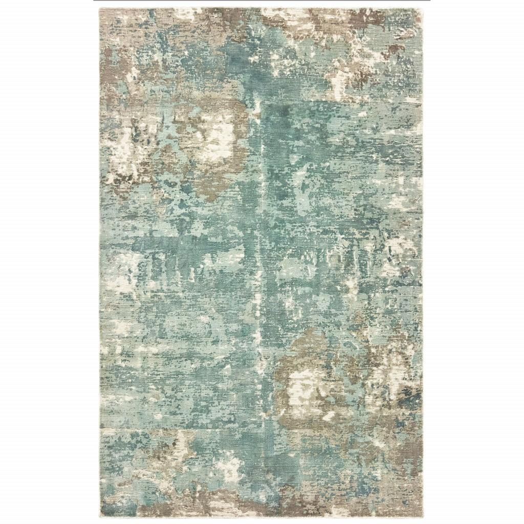 8’ x 10’ Blue and Gray Abstract Pattern Indoor Area Rug Default Title