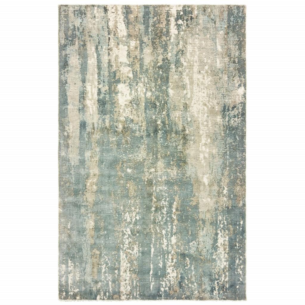 10’ x 14’ Blue and Gray Abstract Splash Indoor Area Rug