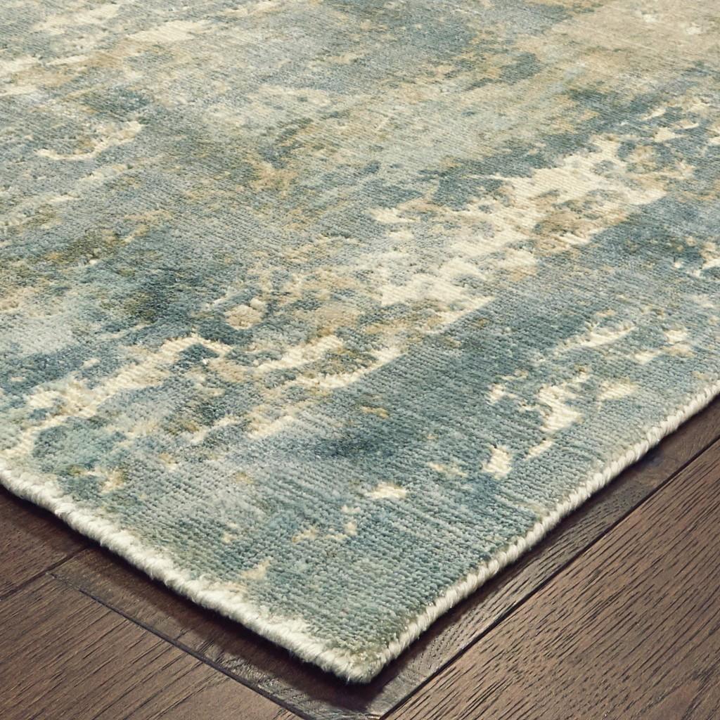10’ x 14’ Blue and Gray Abstract Splash Indoor Area Rug