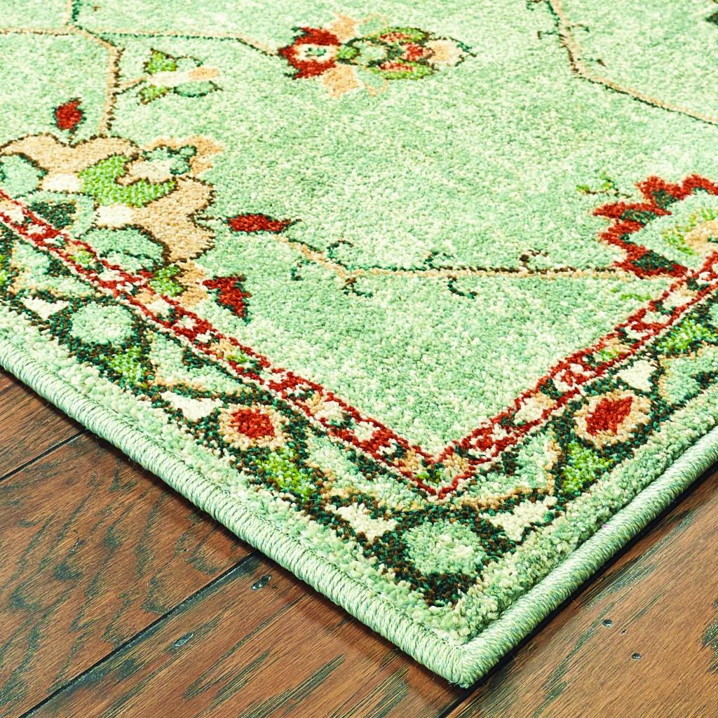 5’ x 8’ Pastel Blue Floral Patterned Indoor Area Rug