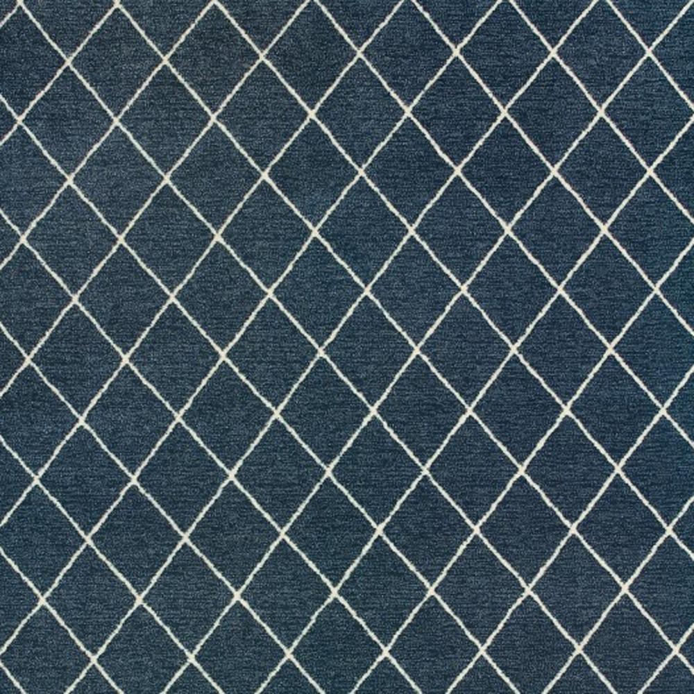5’ x 8’ Navy and Ivory Lattice Indoor Area Rug