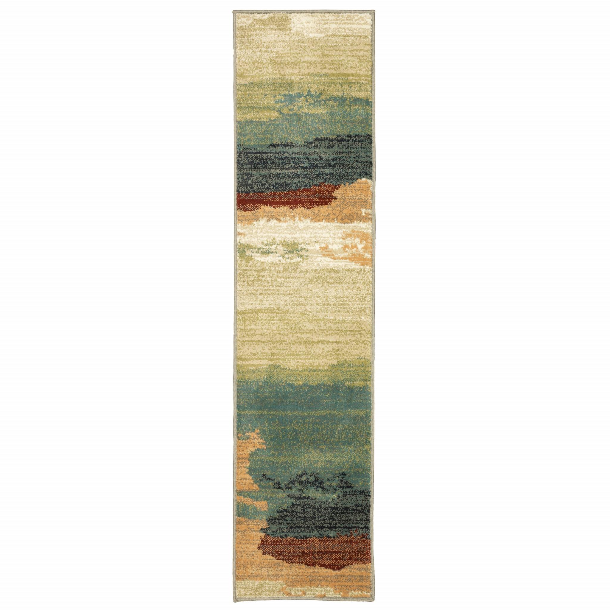 2’ x 8’ Modern Abstract  Indoor Runner Rug