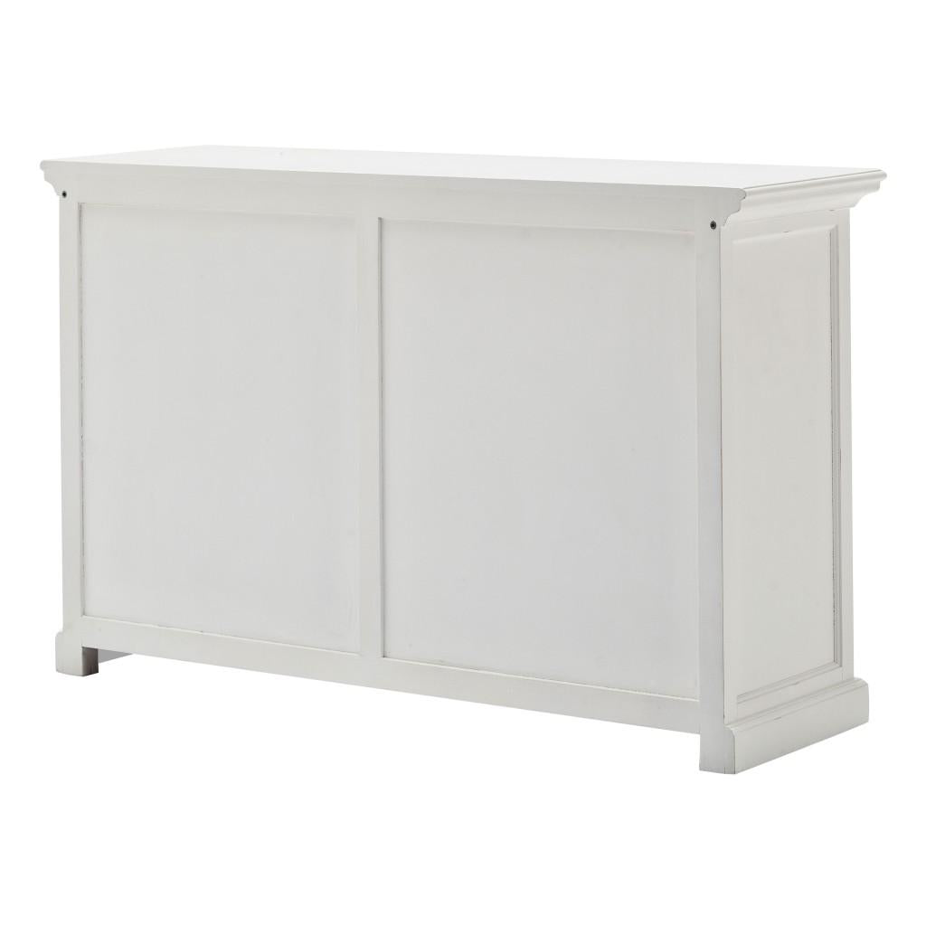 Modern Farmhouse White Buffet Server with Sliding Doors