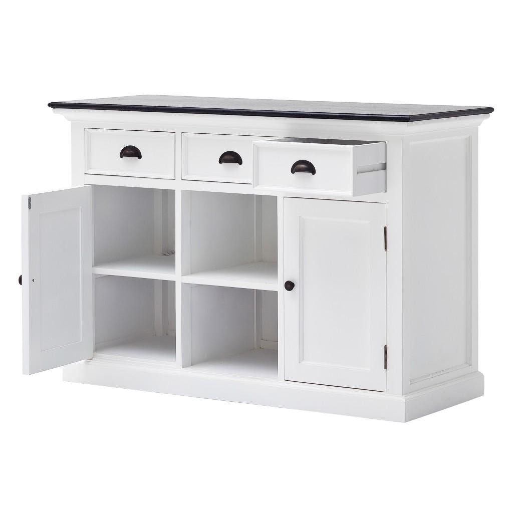 Modern Farmhouse Black and White Large Accent Cabinet