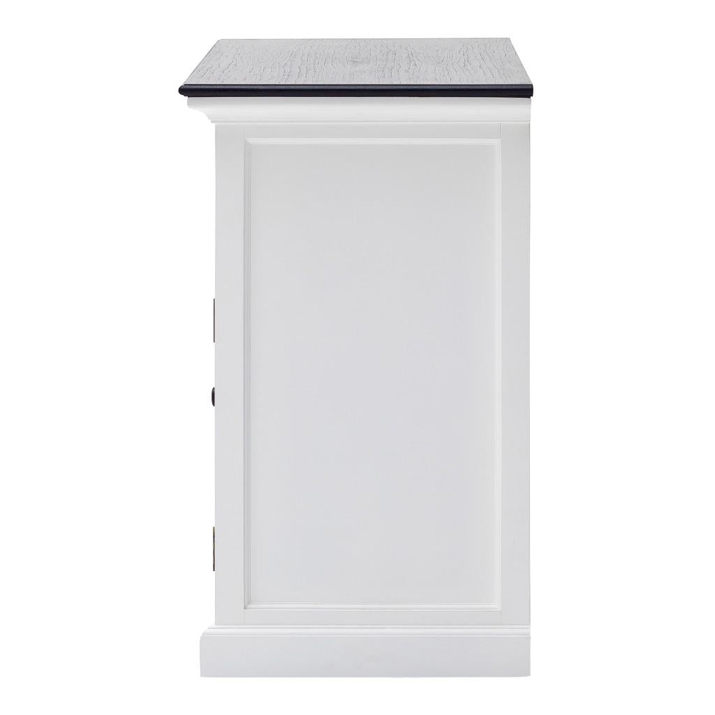 Modern Farmhouse Black and White Large Accent Cabinet