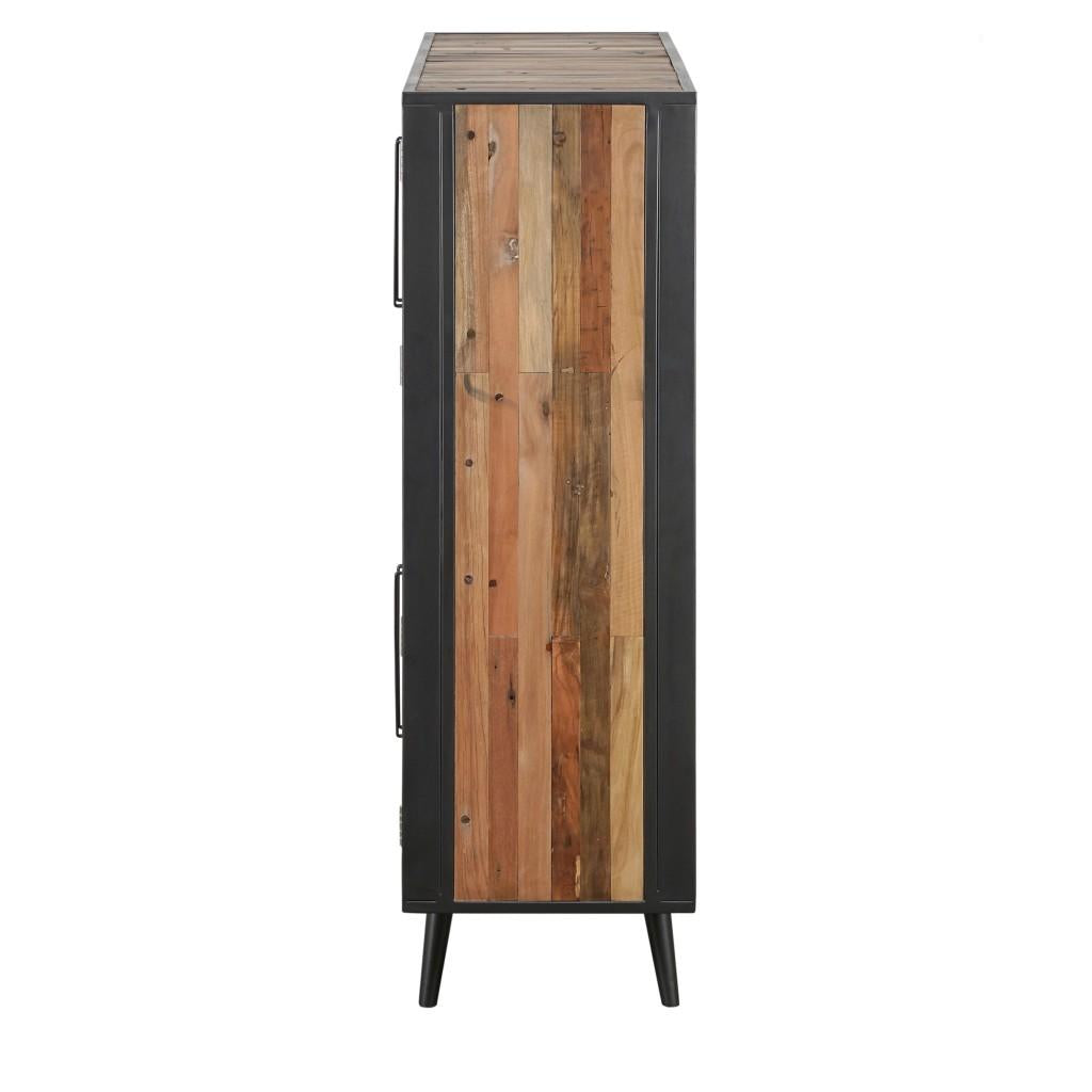 Modern Rustic Natural Rattan Double Decker Accent Cabinet