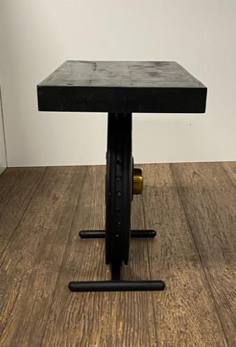 Black and Gold Wheel Accent Table