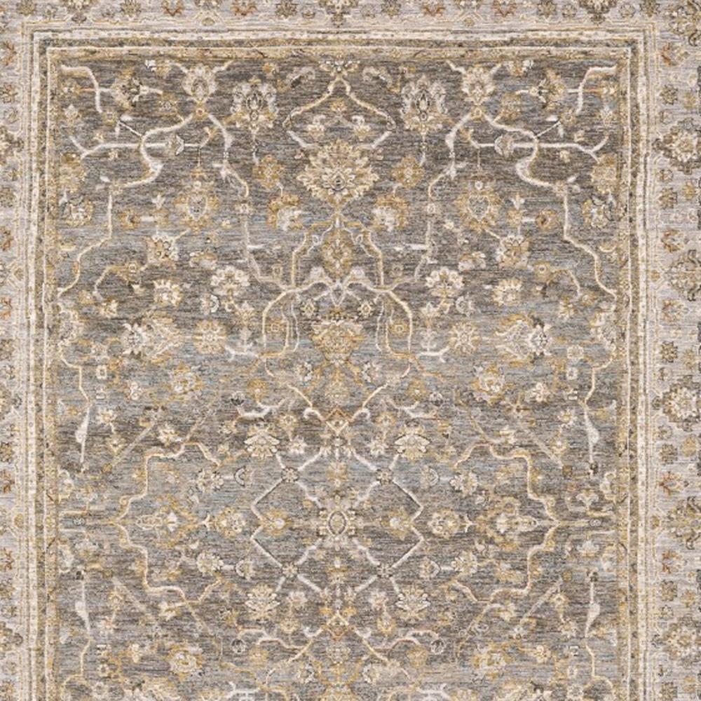 9' X 12' Beige Grey Machine Woven Oriental Indoor Arean Rug