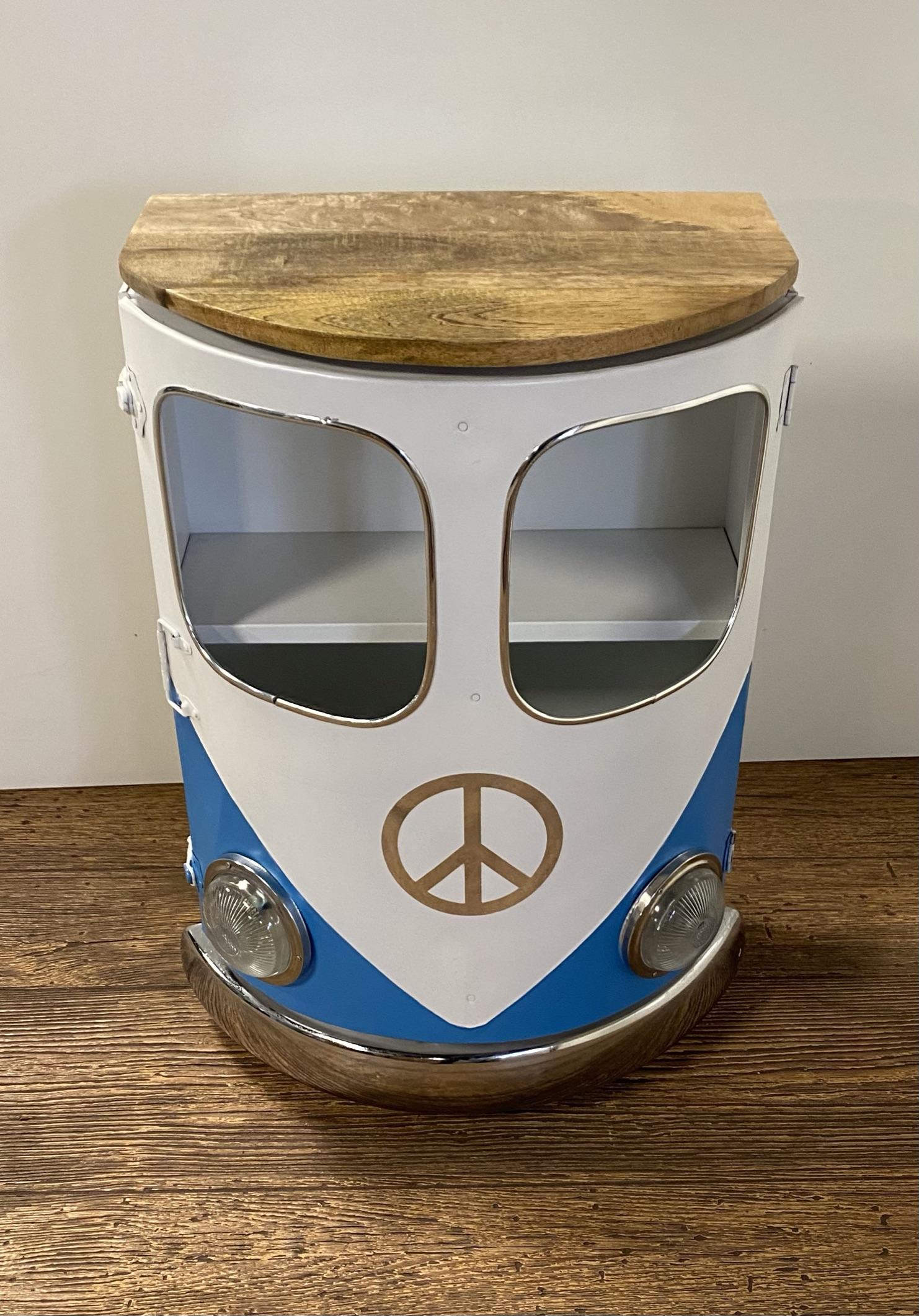 Peace Out Blue Retro Nightstand