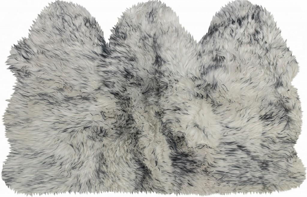 3' x 5' Gray Ombre Natural Sheepskin Area Rug Default Title