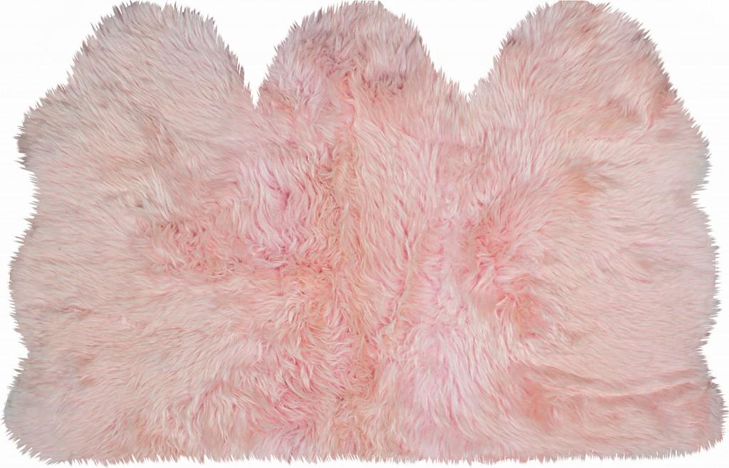 3' x 5' Pink Natural Sheepskin Area Rug Default Title