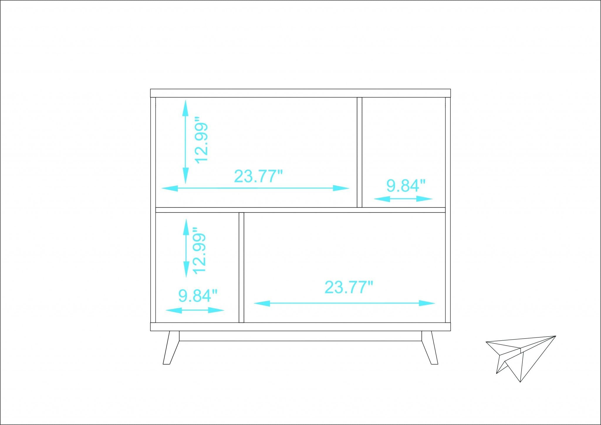 Modern Black and Natural Bookcase