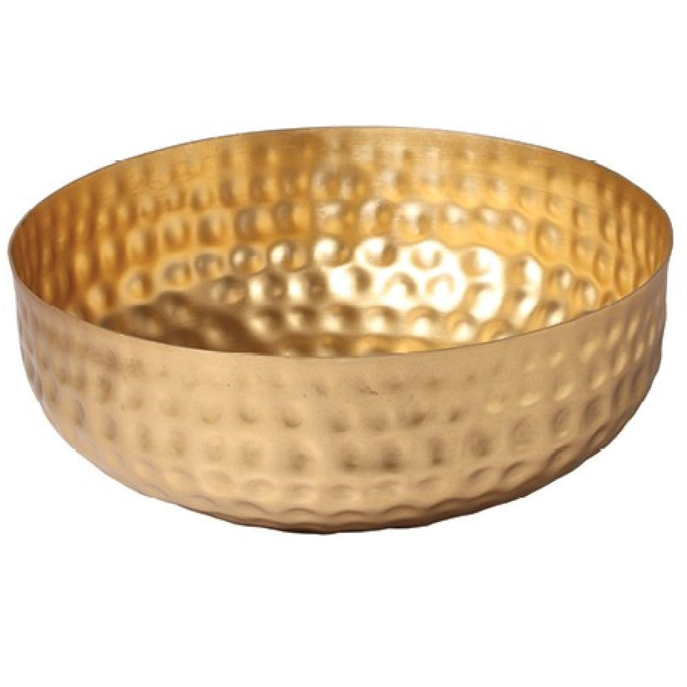Gold Colored Round Hammered Bowl