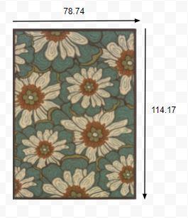 7’x10’ Blue and Brown Floral Indoor Outdoor Area Rug