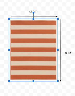 4’x6’ Orange and Ivory Striped Indoor Outdoor Area Rug