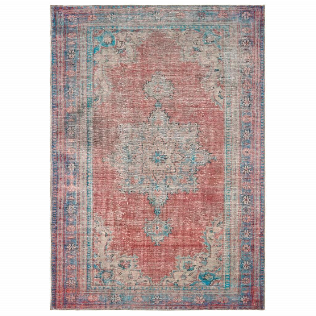 2’x3’ Red and Blue Oriental Scatter Rug Default Title