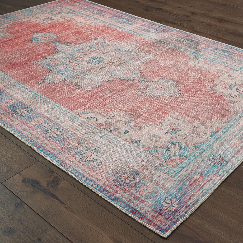 8’x12’ Red and Blue Oriental Area Rug