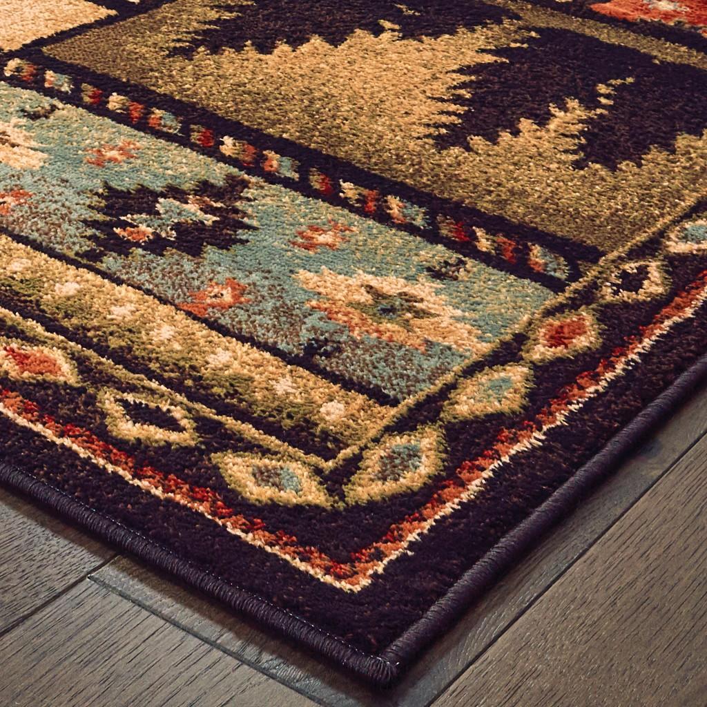 10’x13’ Black and Brown Nature Lodge Area Rug Default Title