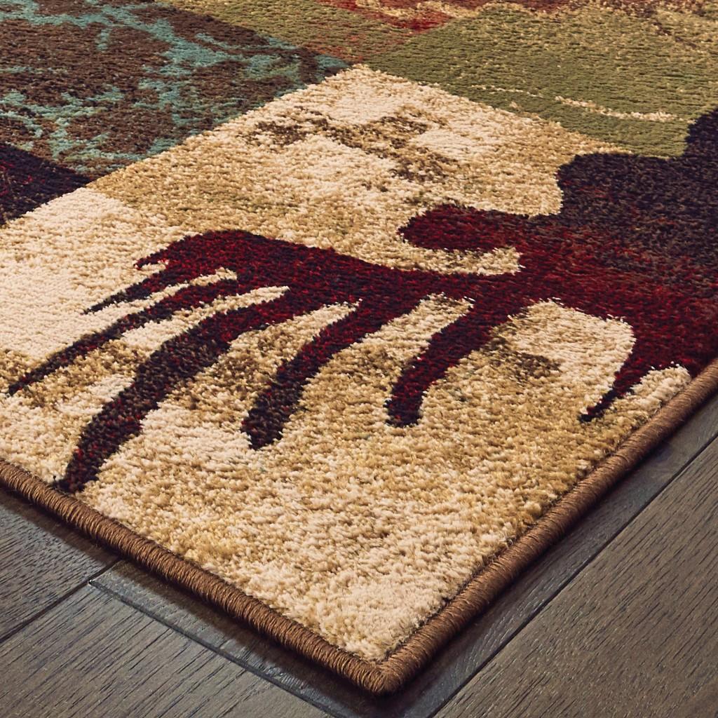 2’x8’ Rustic Brown Animal Lodge Runner Rug