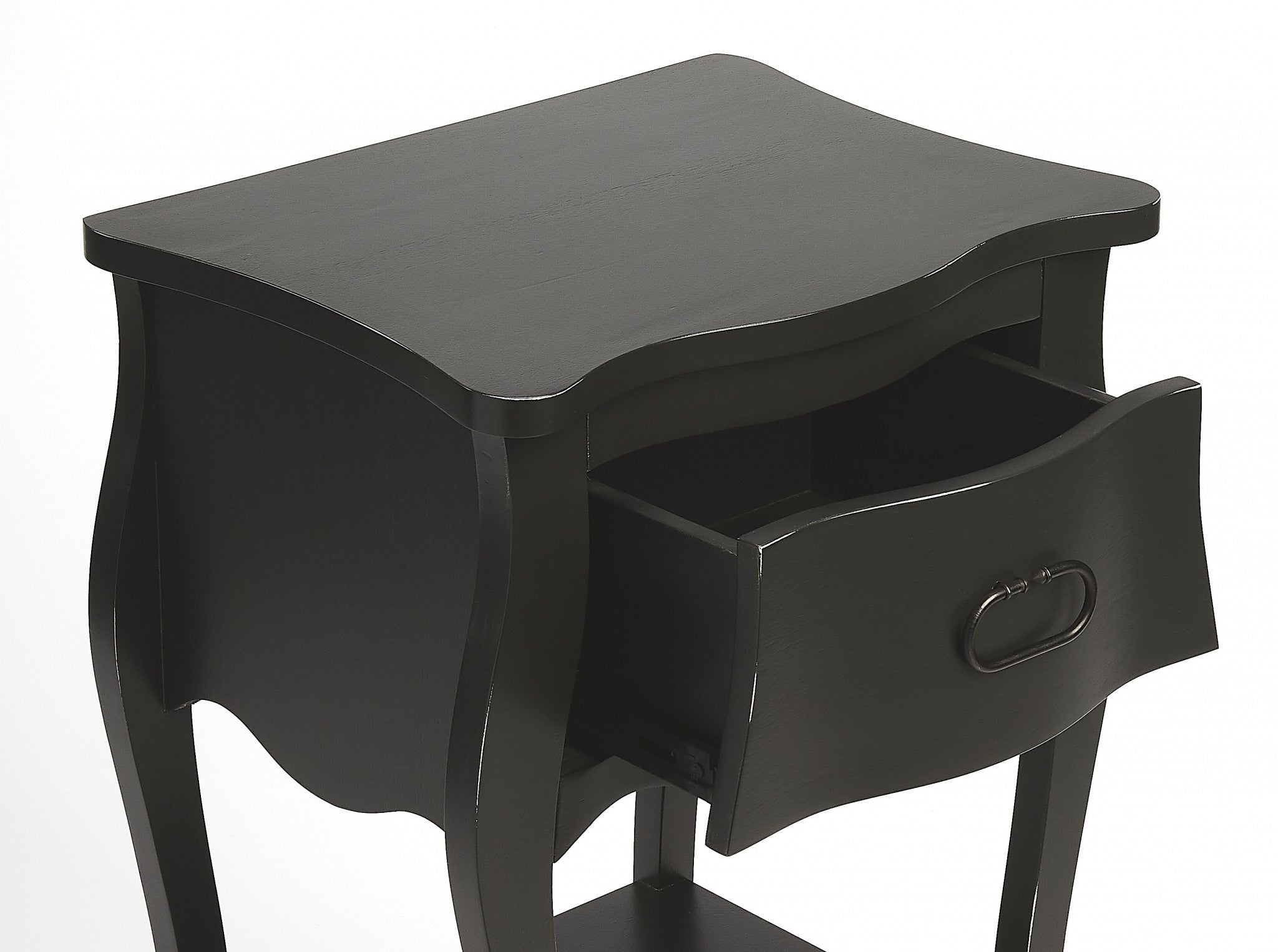 Black Single Drawer Nightstand