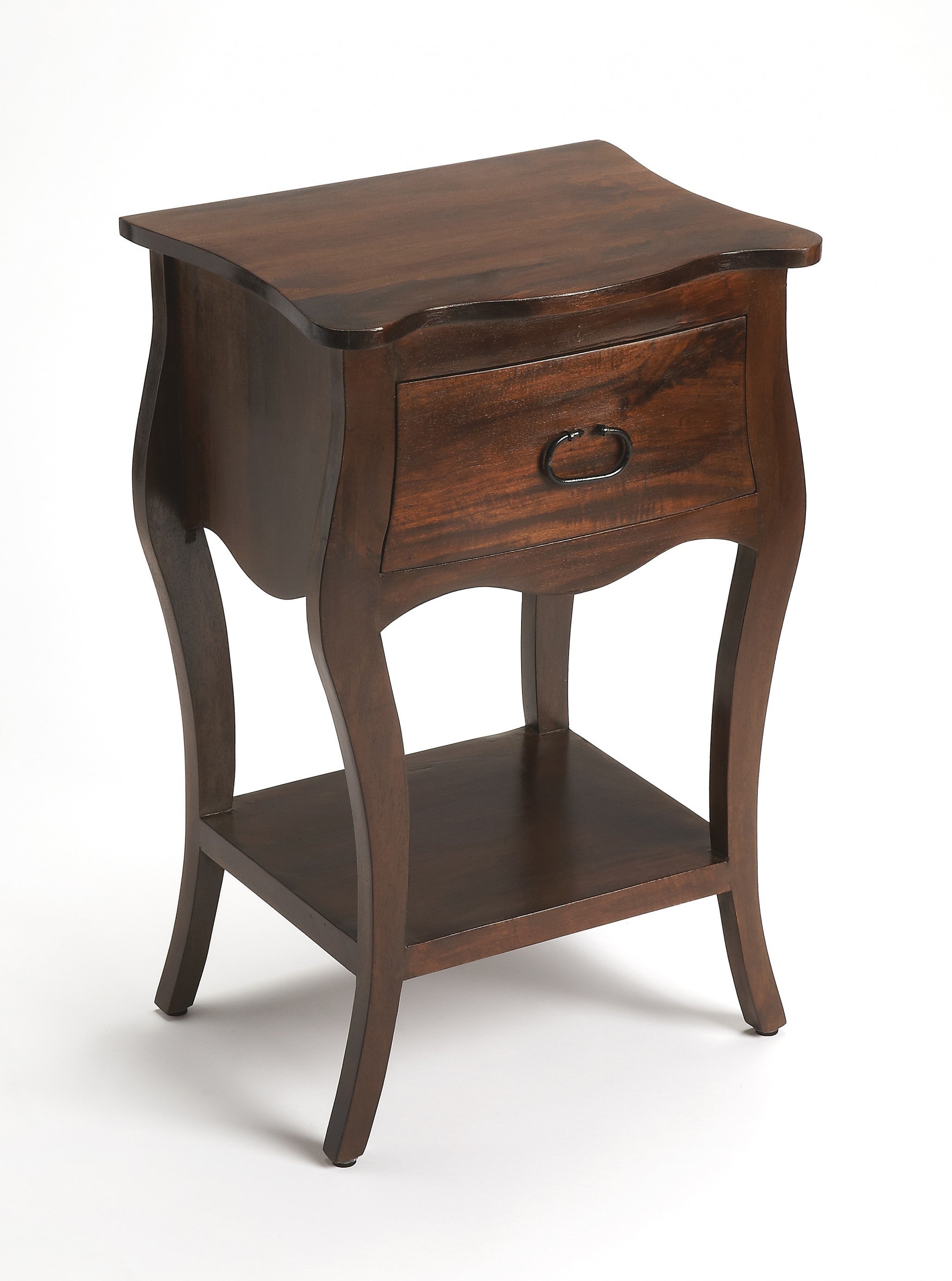 Brown Walnut Single Drawer Nightstand